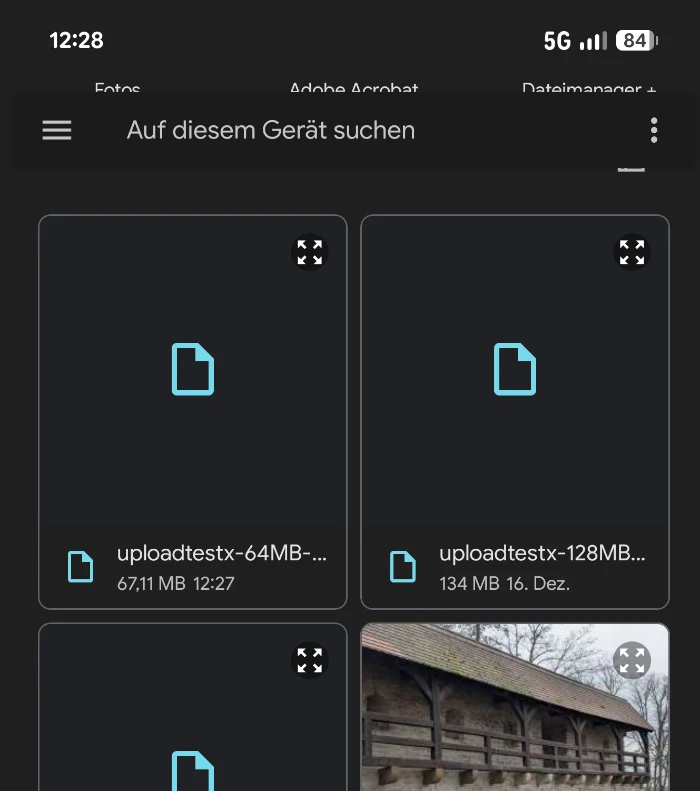 uploadtestX Testdatei wählen