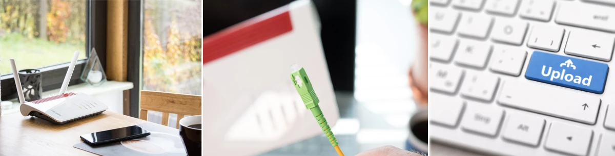 Breitbandtypen mit unterschiedlichem Uploadspeed